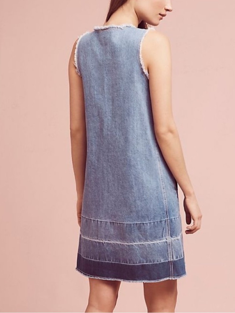 Anthropologie Holding Horses Floral Embroidered Denim Dress Sz S - Picture 2 of 8